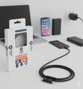 Freedom Cable USB-C Data Blocker – 60W 3A Fast Charging Shield Cable – Secure Juice Jacking Protection – 3.3ft/1m White - Image 9